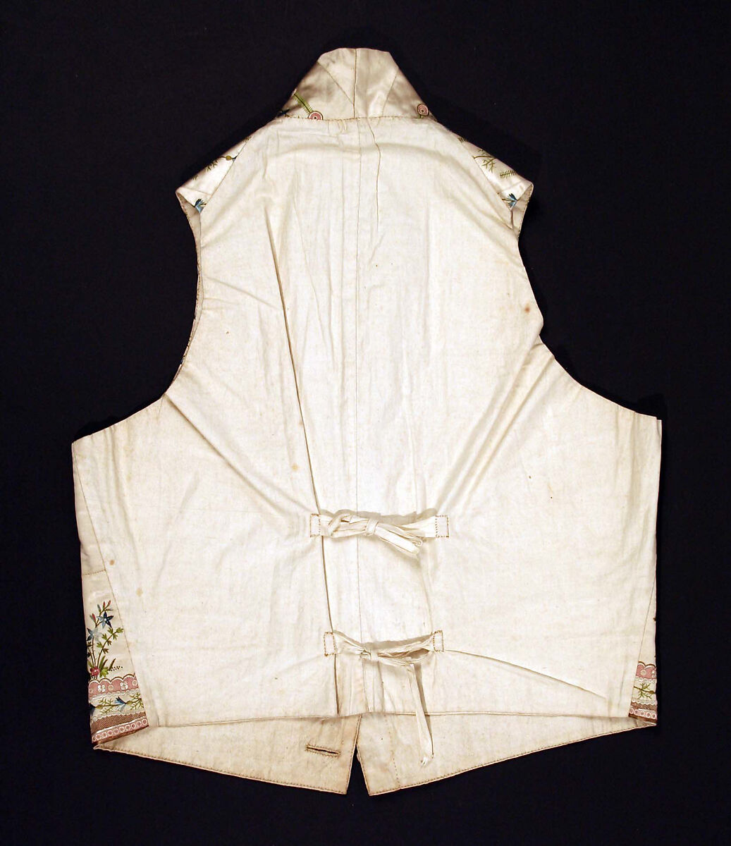 Waistcoat, silk, cotton, French
