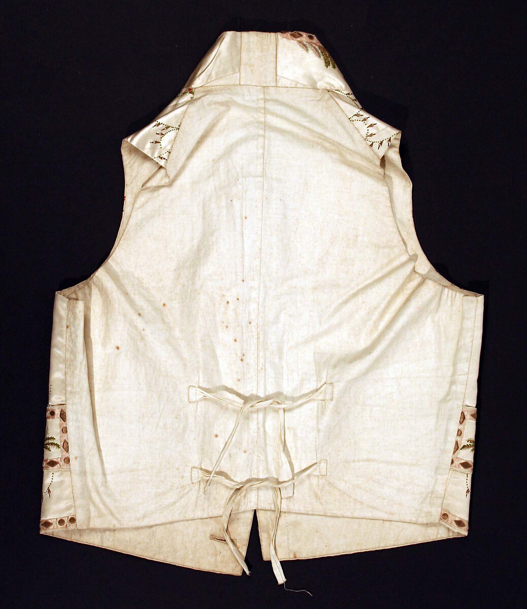 Waistcoat, silk, cotton, French