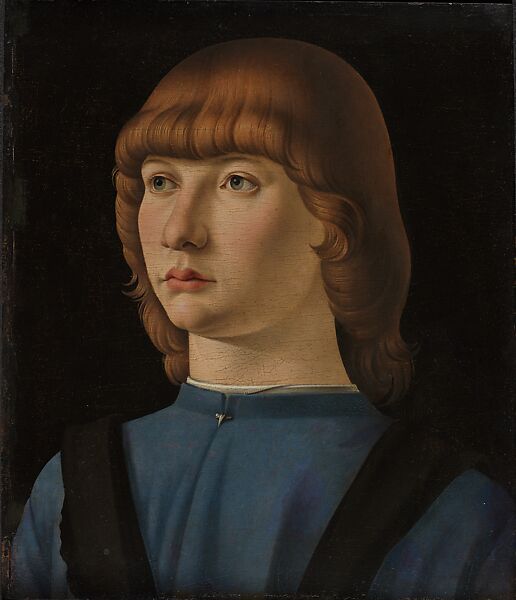 Portrait of a Boy (recto); painted porphyry (verso), Jacometto (Jacometto Veneziano)  Italian, Tempera and oil on wood panel