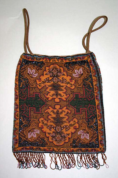 Purse, metal, silk, European 