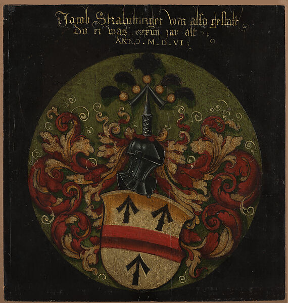 Sliding Cover with Stralenberg Coat of Arms, Martin Kaldenbach (German, Frankurt am Main 1480–1518 Frankfurt am Main), Oil on linden panel  