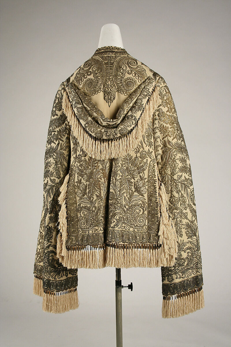 Mantle, silk, metallic thread, wool, French