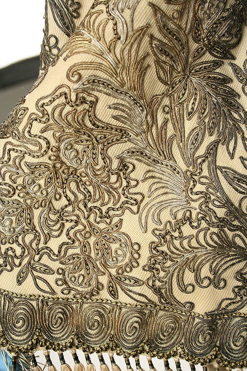 Mantle, silk, metallic thread, wool, French