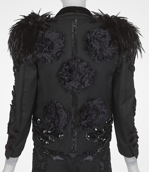 Ensemble, Louis Vuitton Co. (French, founded 1854), wool, silk, synthetic, feathers, French