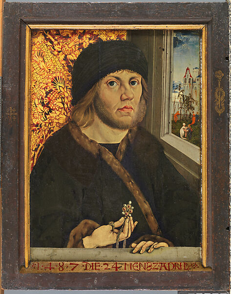Johann von Rückingen (recto); Wild Man with von Rückingen Coat of Arms (verso), Wolfgang Beurer (German, active 1480–1500), Oil on wood panel 