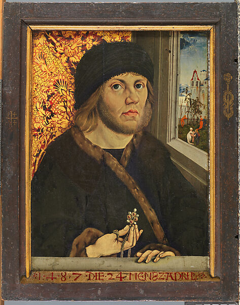 Johann von Rückingen (recto); Wild Man with von Rückingen Coat of Arms (verso), Wolfgang Beurer  German, Oil on wood panel