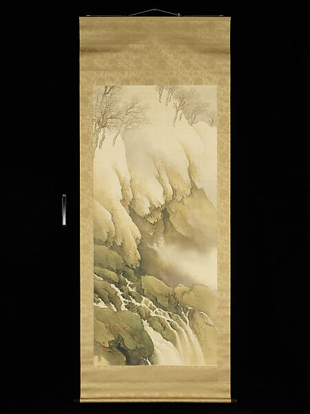 Four Perfect Views of Waterfalls, Tanaka Raishō (Japanese, 1866–1940), Set of four hanging scrolls; ink and color on silk, Japan