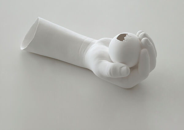 Hand holding egg, Charles Ray  American, Porcelain