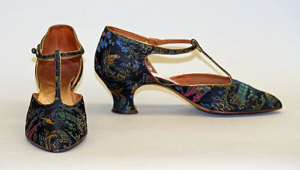 Evening shoes, Attributed to Pierre Yantorny (Italian, 1874–1936), silk, leather, French 