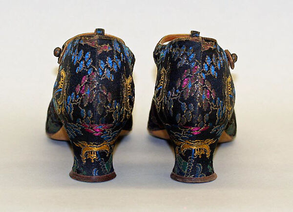 Evening shoes, Attributed to Pierre Yantorny (Italian, 1874–1936), silk, leather, French