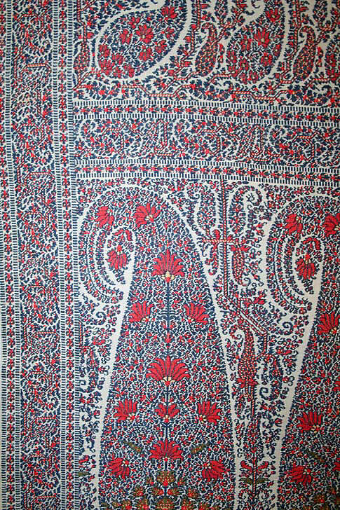 Shawl, silk, wool, British