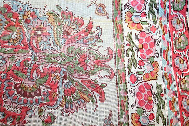 Shawl, silk, British