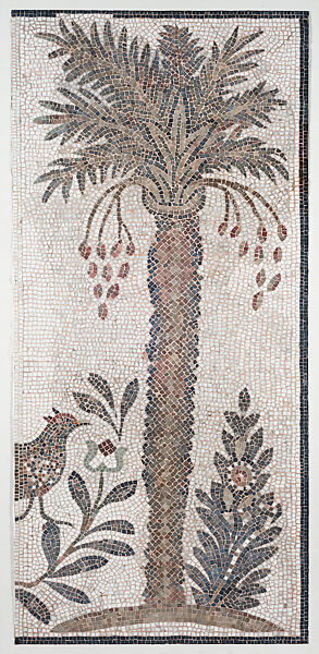 Mosaic of Date Palm, Stone and mortar, North African (Hammam Lif, Tunisia) 