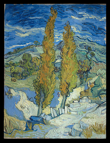Two Poplars in the Alpilles near Saint-Rémy, Vincent van Gogh  Dutch, Oil on canvas