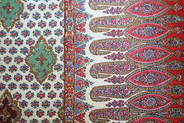 Shawl, silk, wool, European