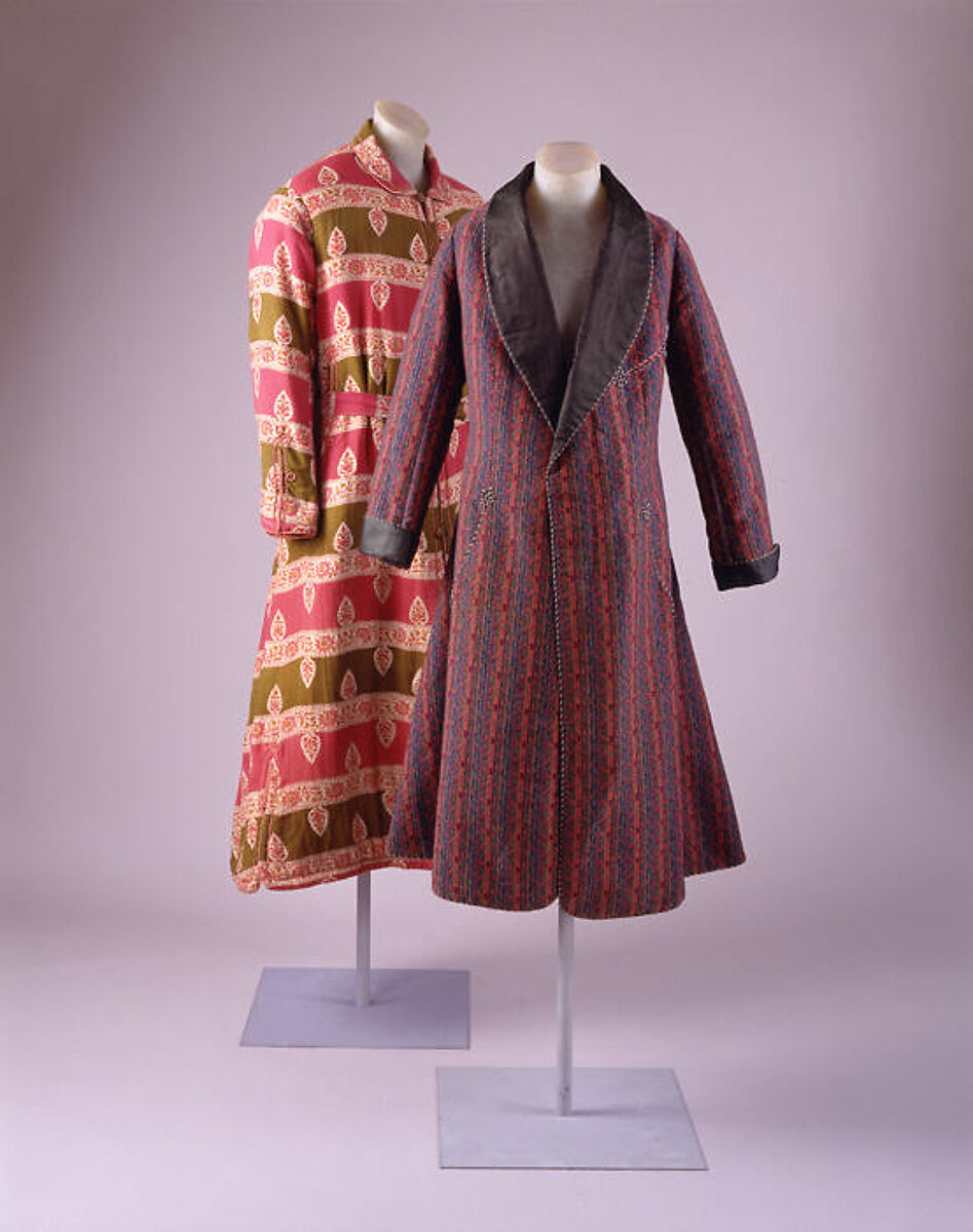 Smoking jacket, wool, silk, American 