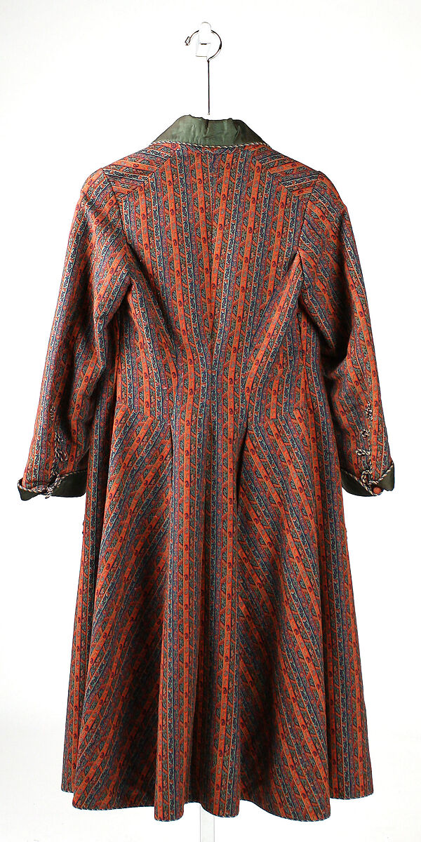 Smoking jacket, wool, silk, American