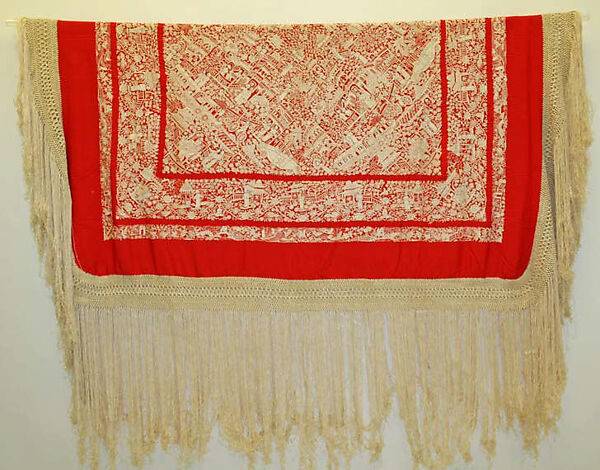 Shawl, silk, Chinese 