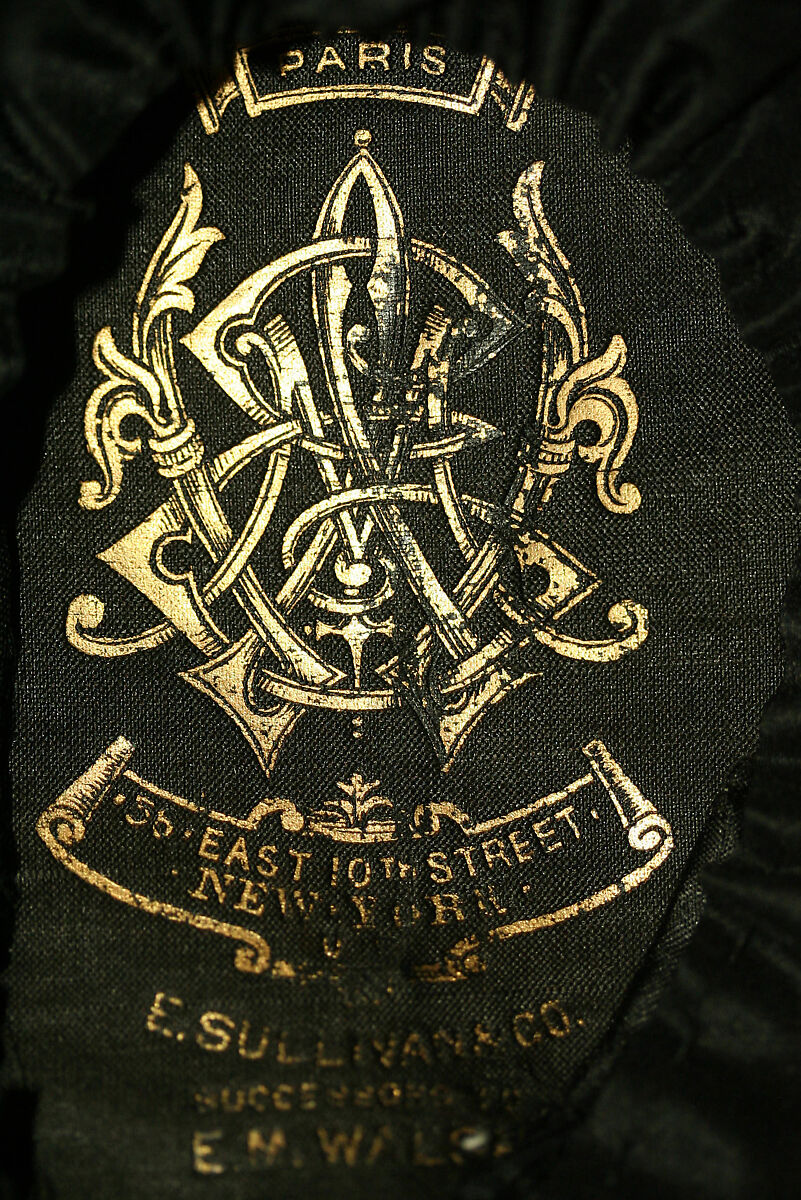 Bonnet, silk, feathers, American