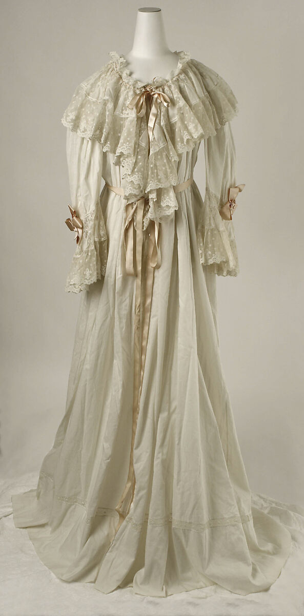 Dressing gown, cotton, silk, American or European 