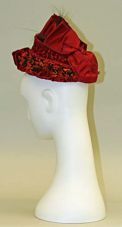 Bonnet, silk, French