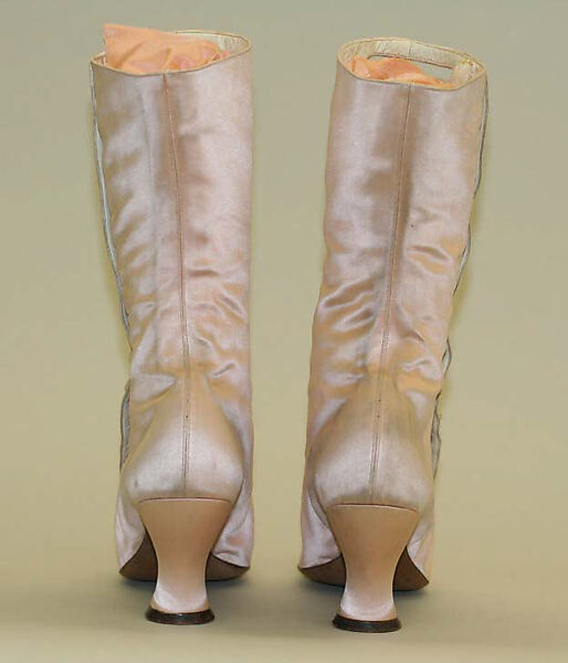 Boots, silk, leather, American