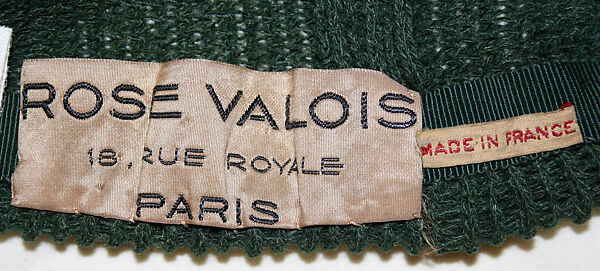 Hat, Rose Valois (French), cotton blend, silk, French