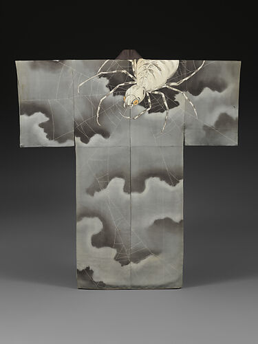 Man’s Under Kimono (Nagajuban) with Spider and Spiderweb
