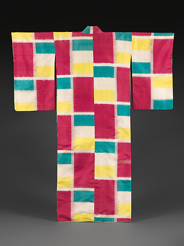 Meisen Kimono with Large Checkered Pattern