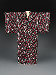 Meisen Kimono with Diamond Patterns, Plain-weave silk warps with machine-spun silk wefts in double ikat (heiyō-gasuri), Japan