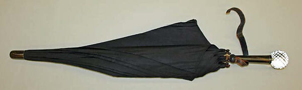 Umbrella, Briggs &amp; Sons, London (British), silk, wood, rock-crystal, onyx, metal, British