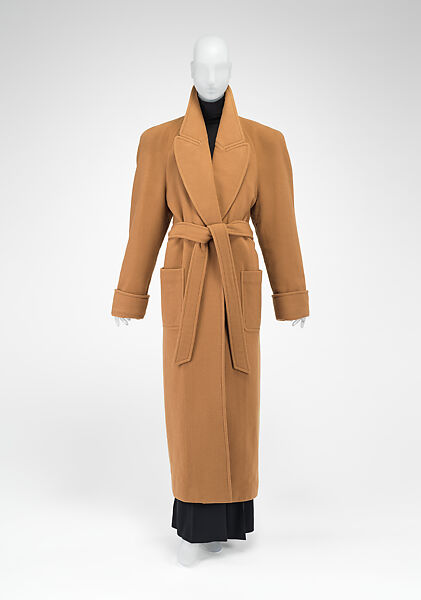 Coat, Donna Karan New York (American, founded 1985), wool, silk, American 