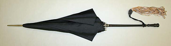 Umbrella, Attributed to Schiaparelli (French, founded 1927), wood, silk, metal, French