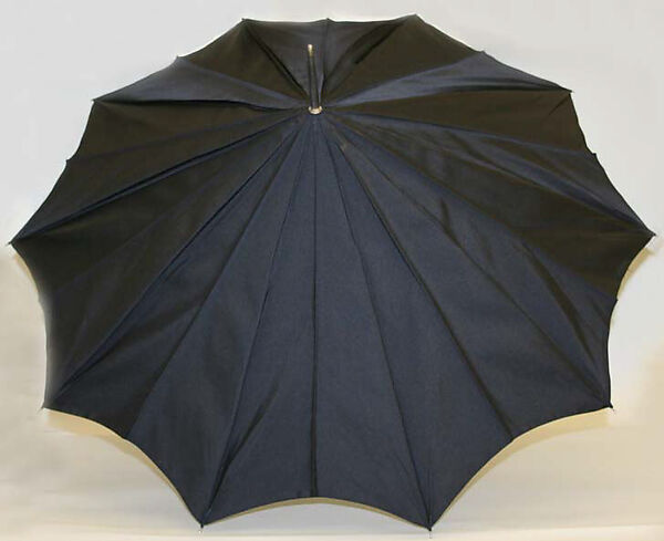 Umbrella, Attributed to Schiaparelli (French, founded 1927), wood, silk, metal, French 