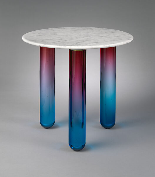 Orion Table, Ini Archibong (American, born Pasadena, California 1983), Glass, Carrara marble, Swiss 