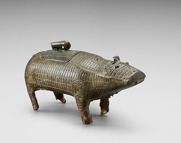 Wine Container in the Shape of an Ox, Bronze, China