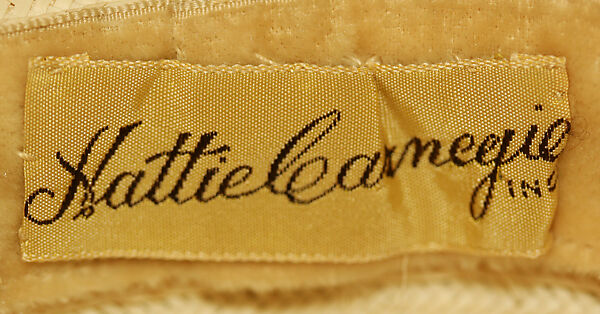 Hat, Hattie Carnegie (American (born Austria), Vienna 1889–1956 New York), straw, silk, American