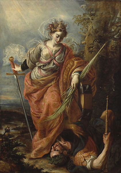 Saint Catherine of Alexandria Dominating the Emperor Maxentius, Claudio Coello (Spanish, Madrid 1642–1693 Madrid), Oil on canvas 