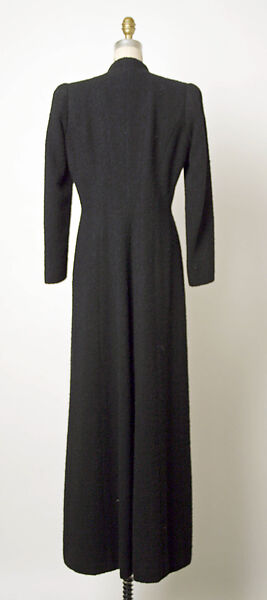 Evening coat, Elsa Schiaparelli (Italian, 1890–1973), wool, leather, glass, French