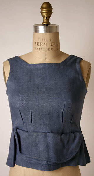 Overblouse, Elsa Schiaparelli (Italian, 1890–1973), linen, French 