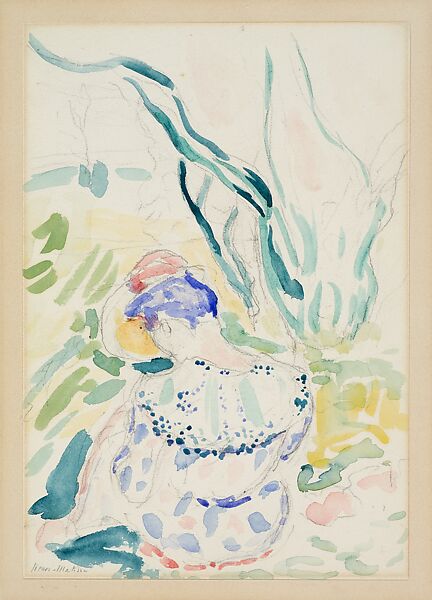 Young Woman Seated from behind — Madame Matisse (Jeune femme assise de dos — Mme. Matisse), Henri Matisse  French, Watercolour and graphite on paper