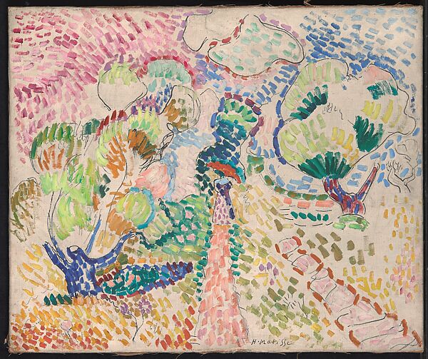 Madame Matisse in the Olive Grove (Oliviers a Collioure), Henri Matisse  French, Oil and ink on canvas