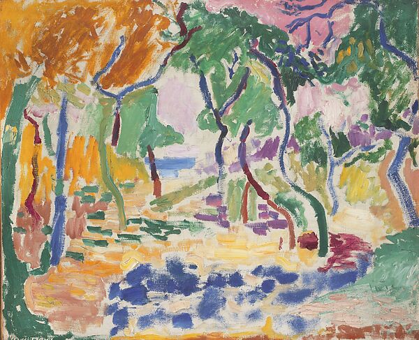 Landscape at Collioure. Study for "The Joy of Life" (Paysage à Collioure. Etude pour “Le bonheur de vivre”), Henri Matisse  French, Oil on canvas
