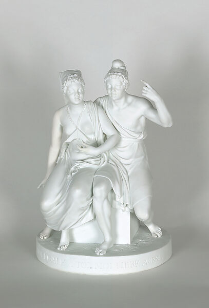 Porcelain Group of a Free Man and Woman, Louis Simon Boizot (French, Paris 1743–1809 Paris), Hard-paste biscuit porcelain, French 