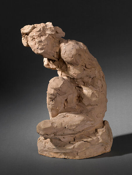 Study of a Woman Kneeling, Jean-Baptiste Carpeaux (French, Valenciennes 1827–1875 Courbevoie), Terracotta, French 