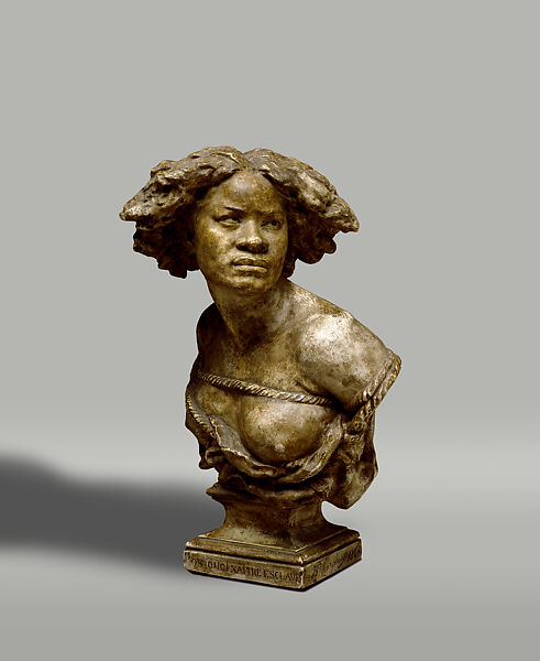 Why Born Enslaved!, Jean-Baptiste Carpeaux (French, Valenciennes 1827–1875 Courbevoie), Plaster and paint, French 