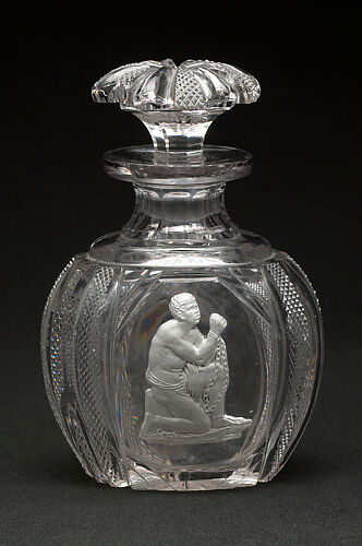 Cologne Bottle with Encrusted Antislavery Image