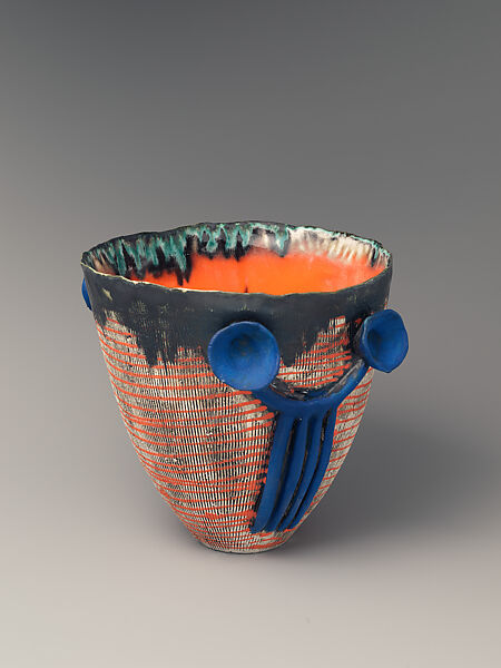 Fat conical vase, Zizipho Poswa  South African, Glazed ceramic
