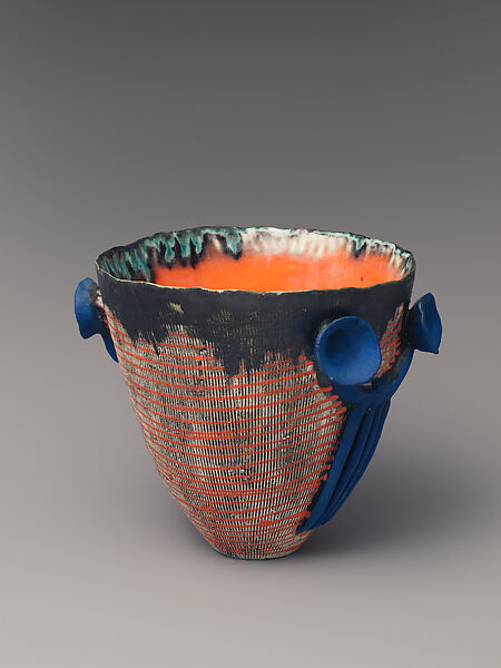 Fat conical vase, Zizipho Poswa (South African, born 1979), Glazed ceramic