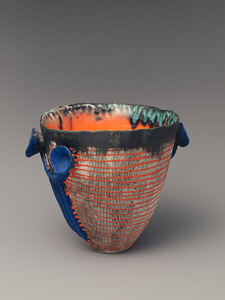 Fat conical vase, Zizipho Poswa (South African, born 1979), Glazed ceramic